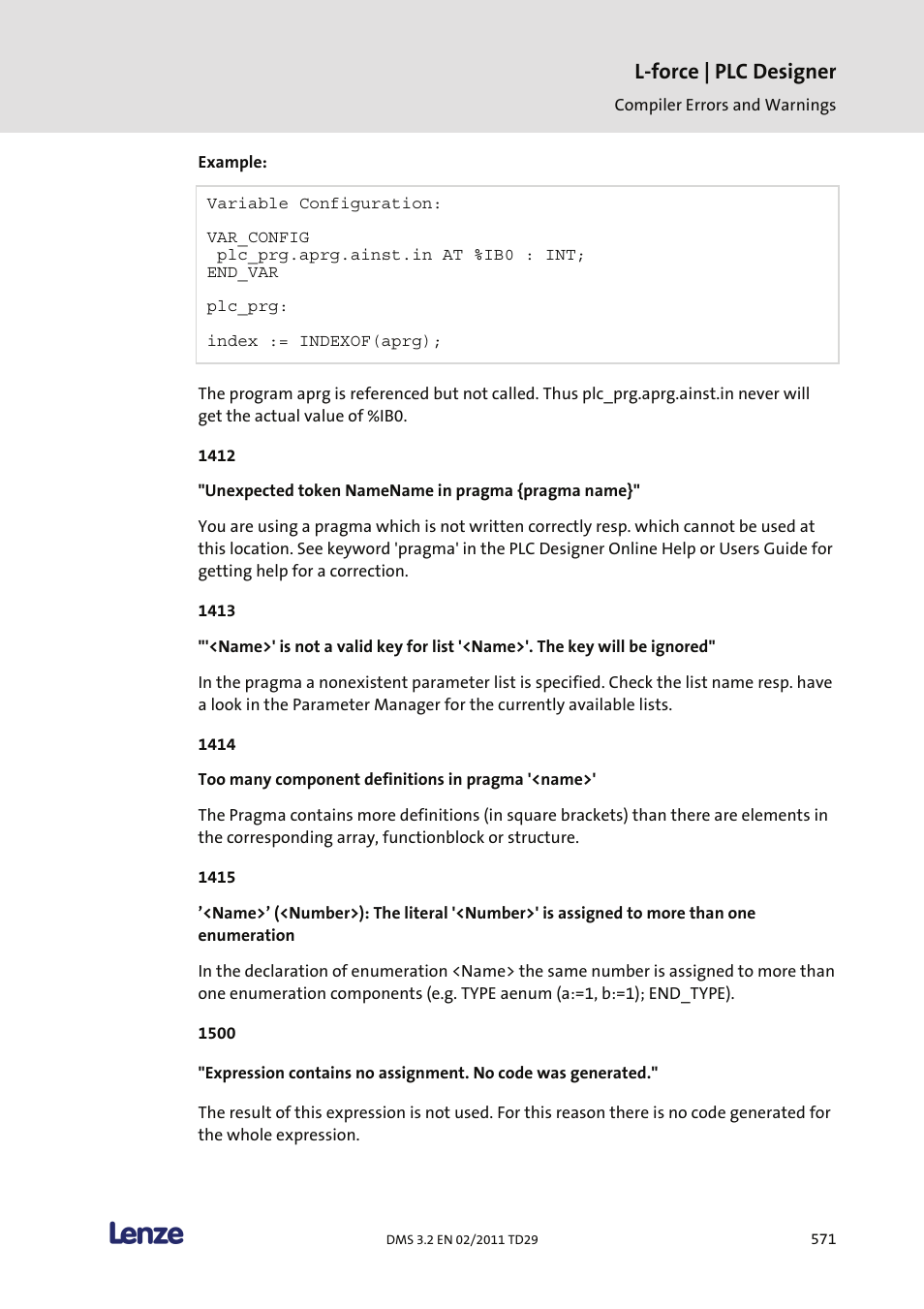 L-force | plc designer | Lenze PLC Designer PLC Designer (R2-x) User Manual | Page 573 / 844