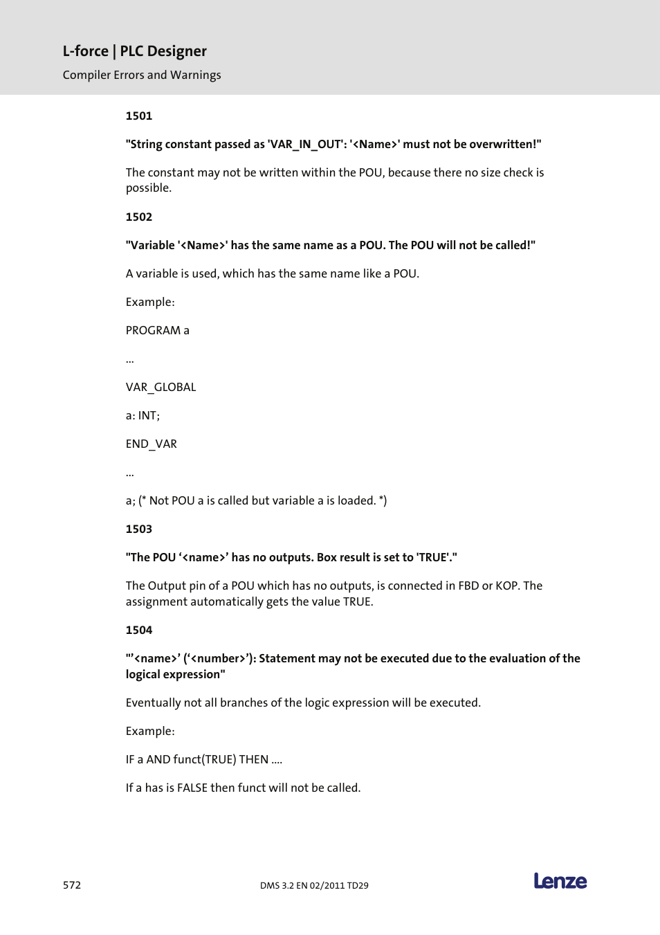 L-force | plc designer | Lenze PLC Designer PLC Designer (R2-x) User Manual | Page 574 / 844