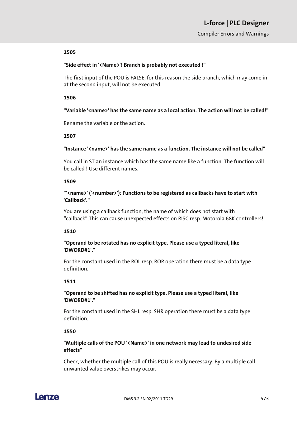 L-force | plc designer | Lenze PLC Designer PLC Designer (R2-x) User Manual | Page 575 / 844