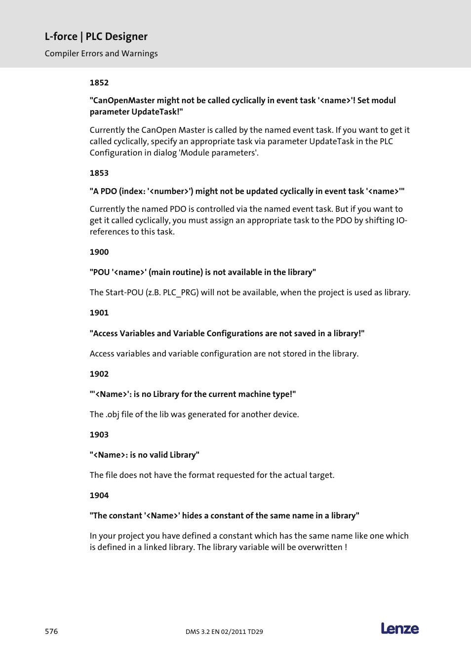L-force | plc designer | Lenze PLC Designer PLC Designer (R2-x) User Manual | Page 578 / 844