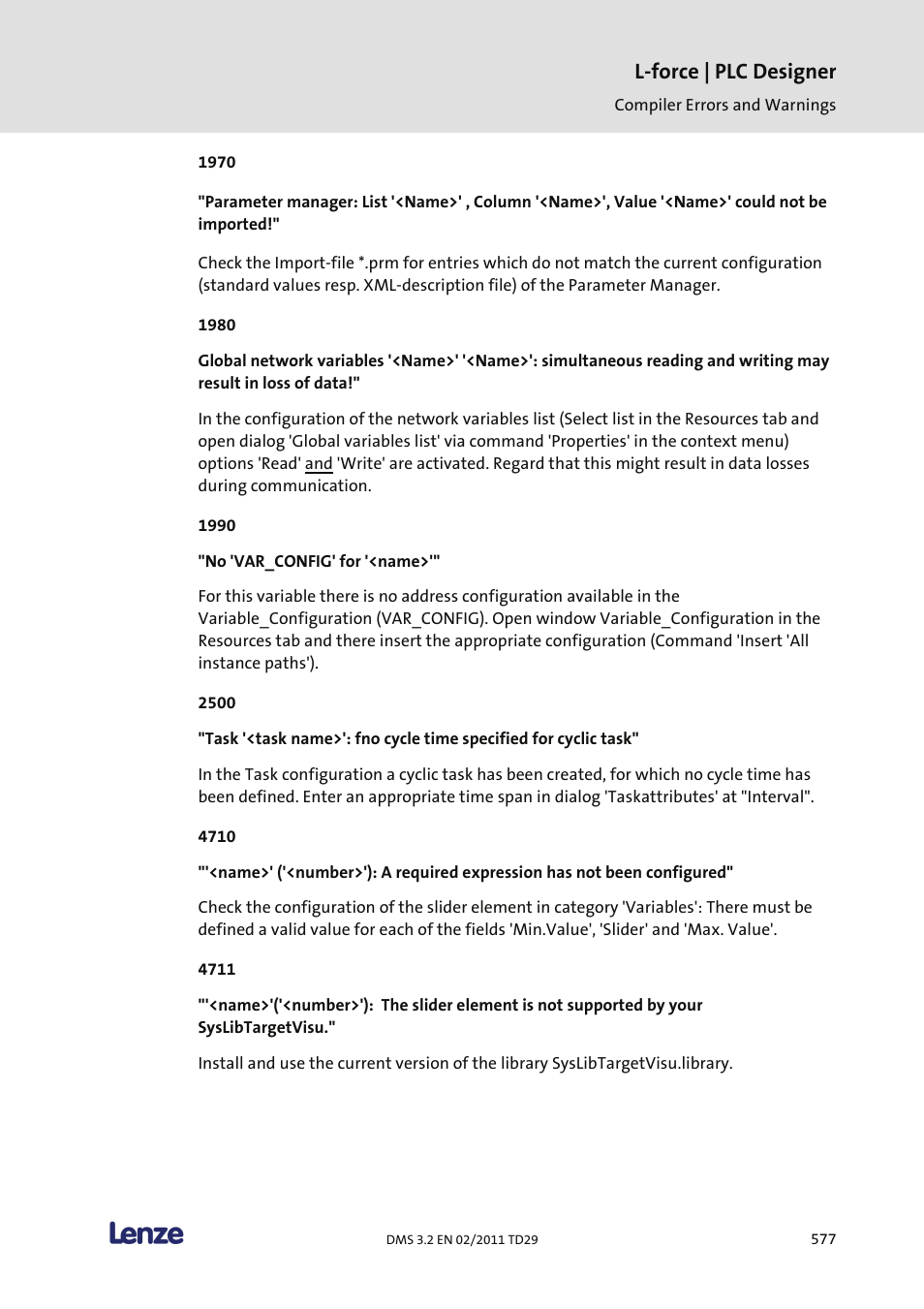 L-force | plc designer | Lenze PLC Designer PLC Designer (R2-x) User Manual | Page 579 / 844