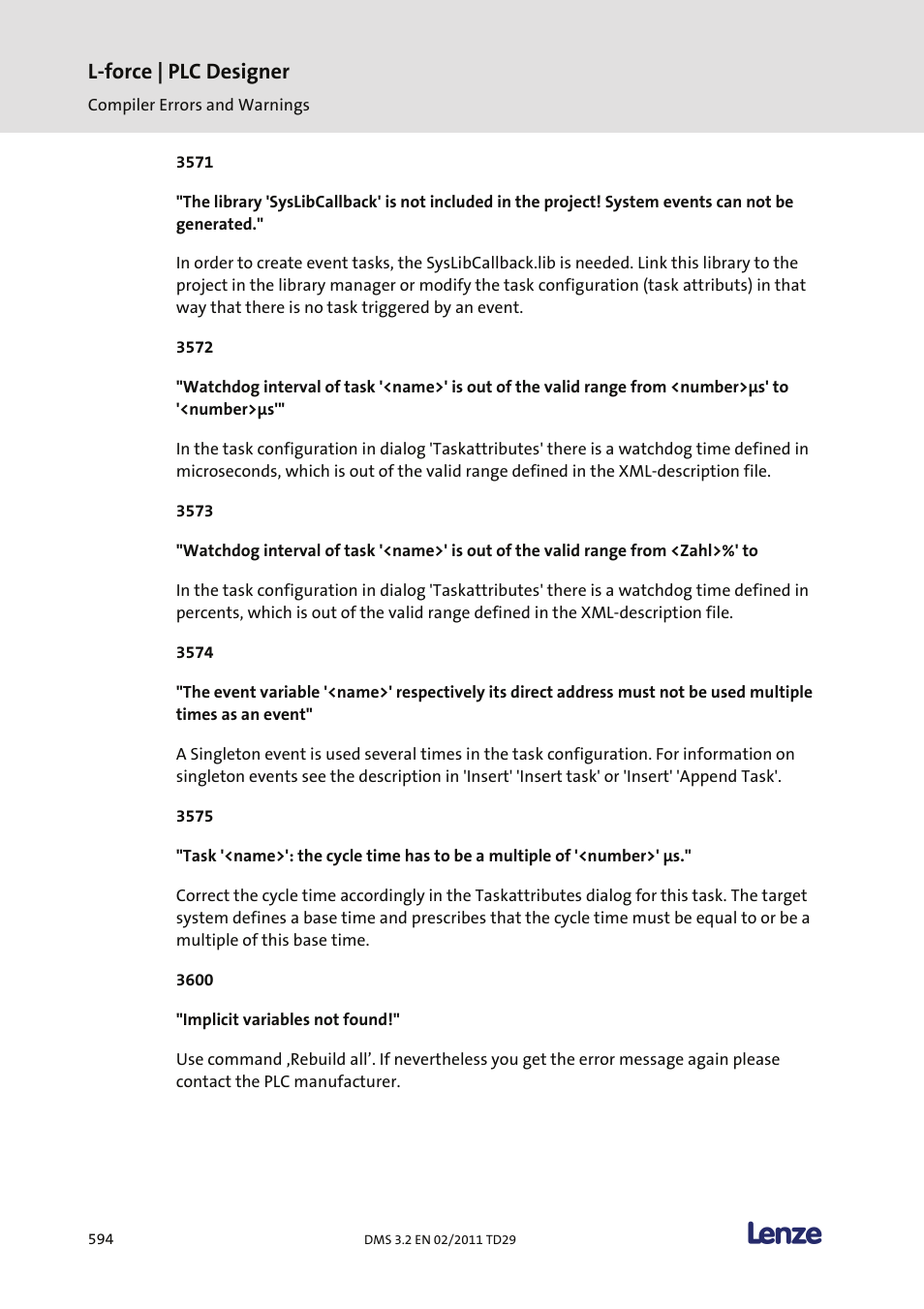 L-force | plc designer | Lenze PLC Designer PLC Designer (R2-x) User Manual | Page 596 / 844