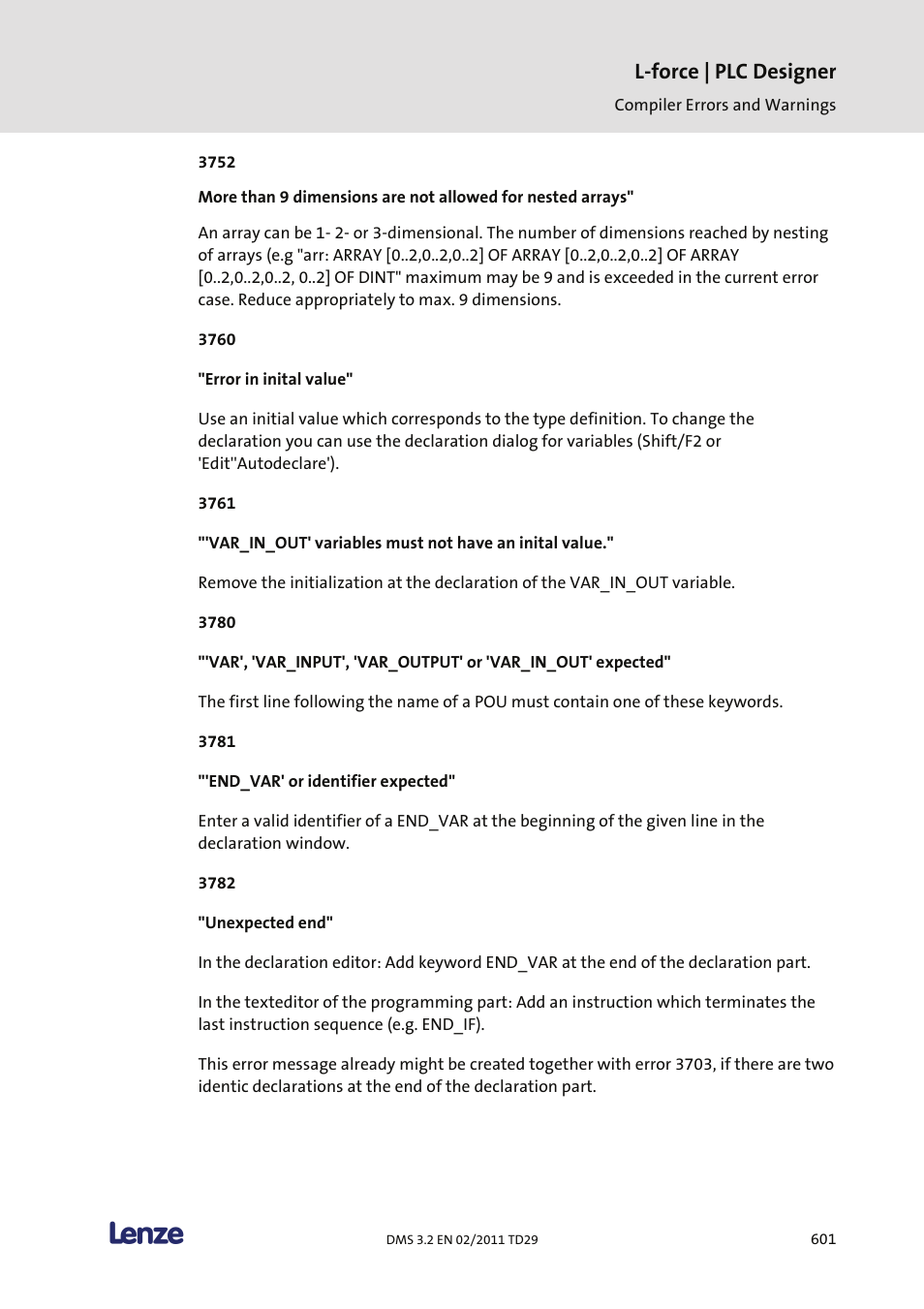 L-force | plc designer | Lenze PLC Designer PLC Designer (R2-x) User Manual | Page 603 / 844