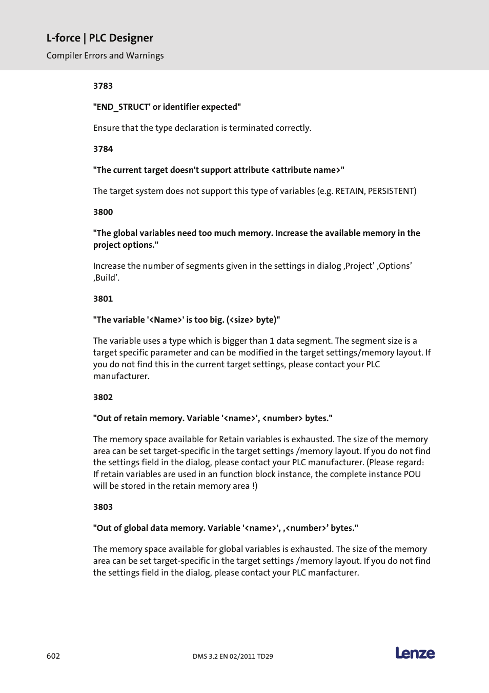 L-force | plc designer | Lenze PLC Designer PLC Designer (R2-x) User Manual | Page 604 / 844