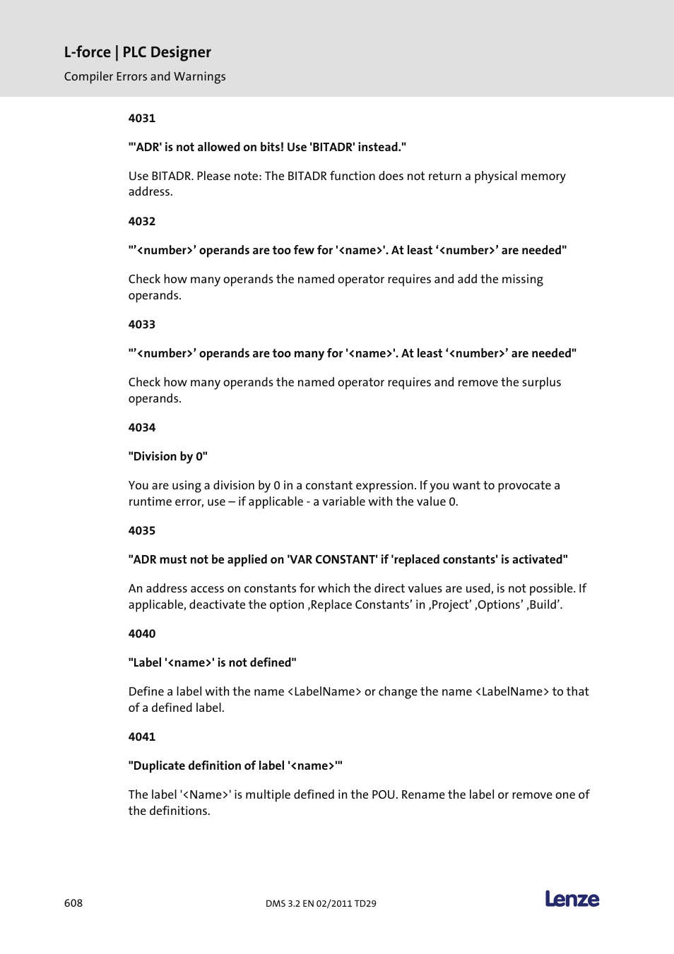 L-force | plc designer | Lenze PLC Designer PLC Designer (R2-x) User Manual | Page 610 / 844