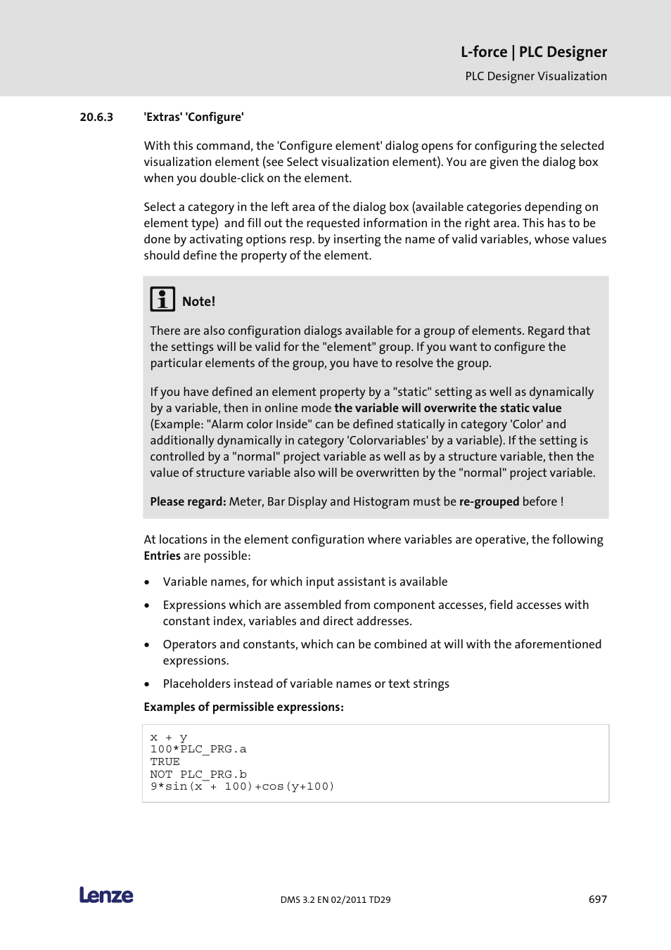 Extras' 'configure, L-force | plc designer | Lenze PLC Designer PLC Designer (R2-x) User Manual | Page 699 / 844