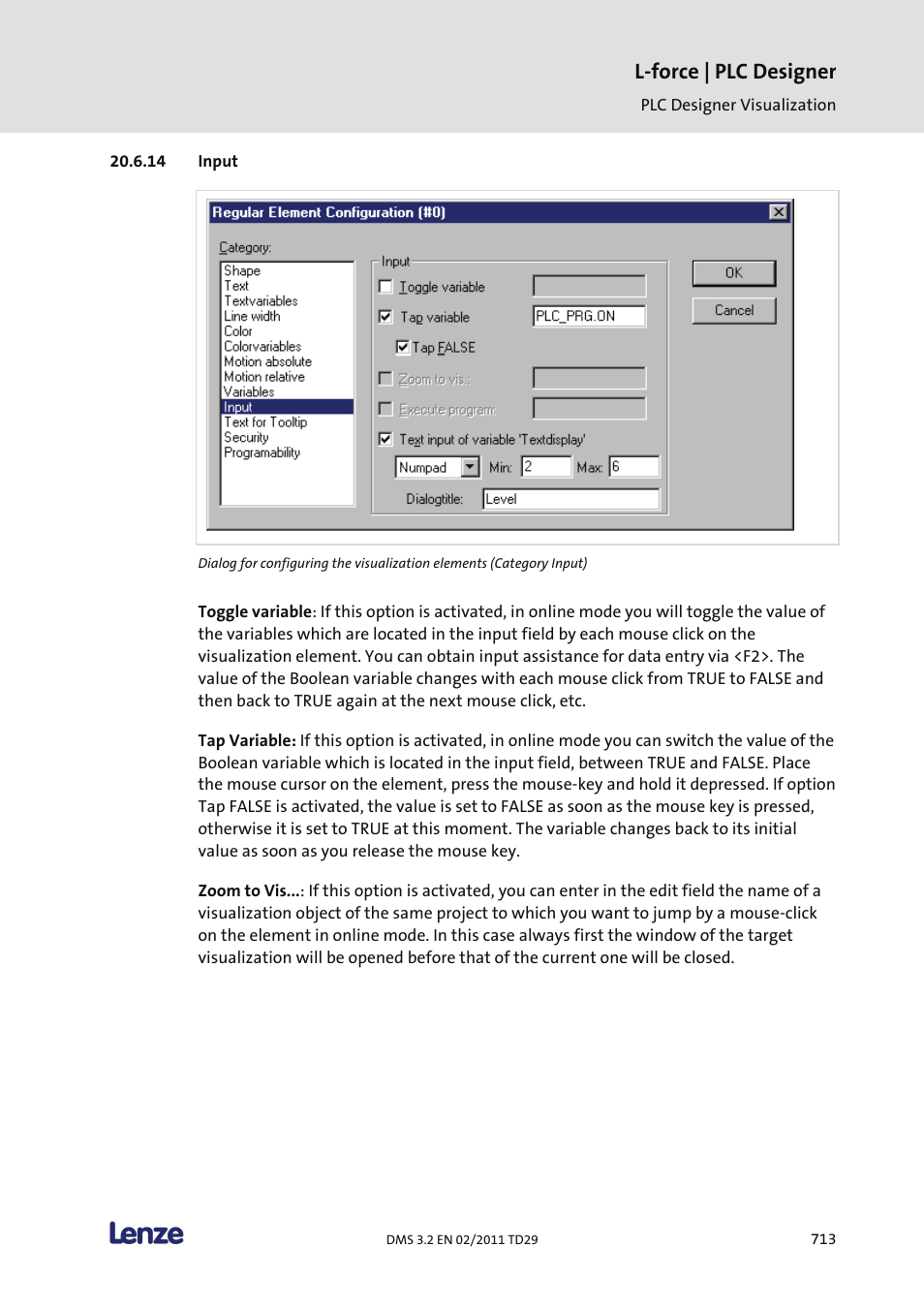 Input, L-force | plc designer | Lenze PLC Designer PLC Designer (R2-x) User Manual | Page 715 / 844