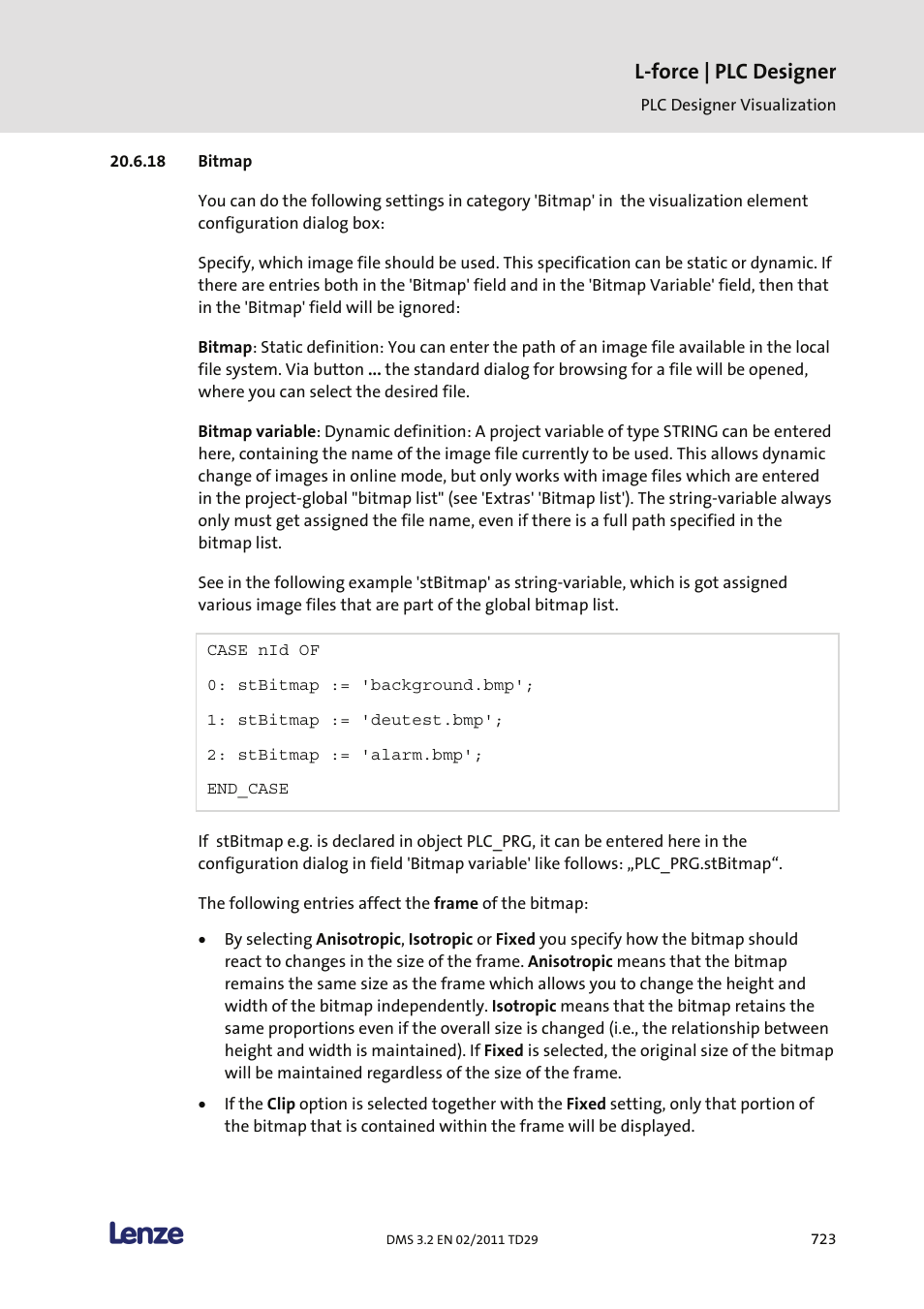 Bitmap, L-force | plc designer | Lenze PLC Designer PLC Designer (R2-x) User Manual | Page 725 / 844