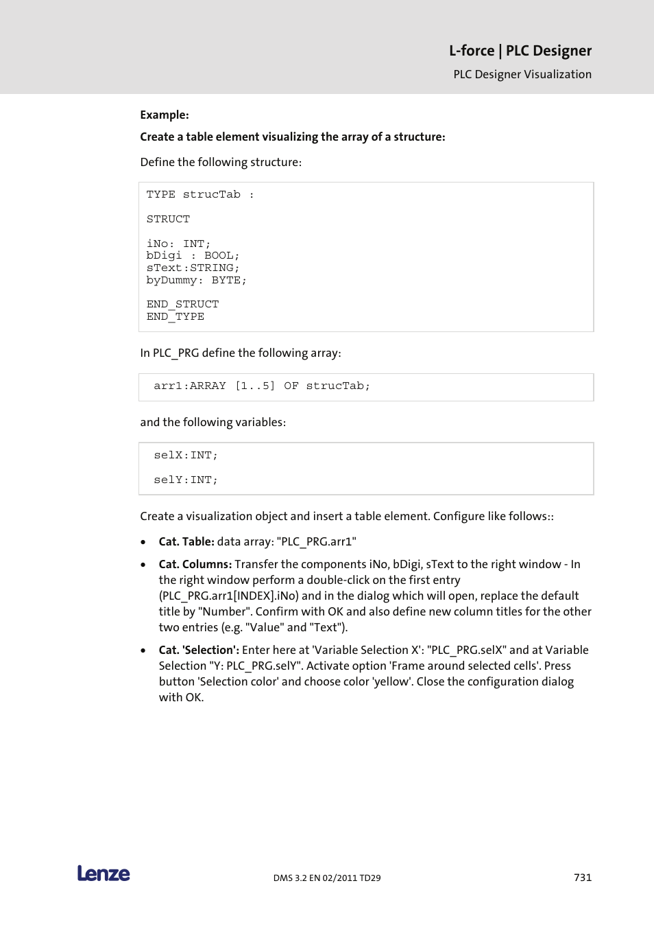L-force | plc designer | Lenze PLC Designer PLC Designer (R2-x) User Manual | Page 733 / 844