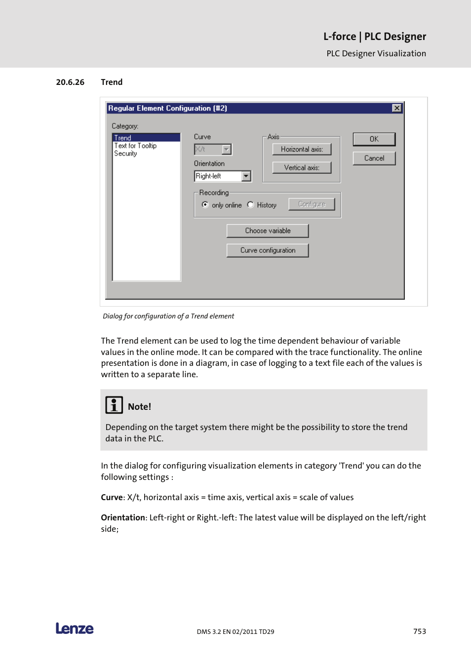 Trend, L-force | plc designer | Lenze PLC Designer PLC Designer (R2-x) User Manual | Page 755 / 844