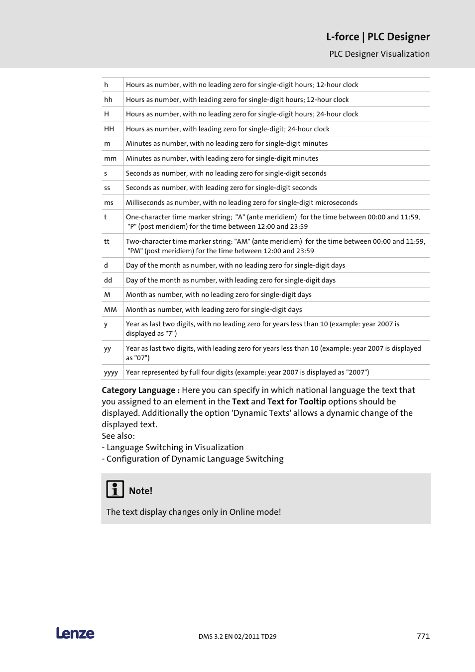 L-force | plc designer | Lenze PLC Designer PLC Designer (R2-x) User Manual | Page 773 / 844