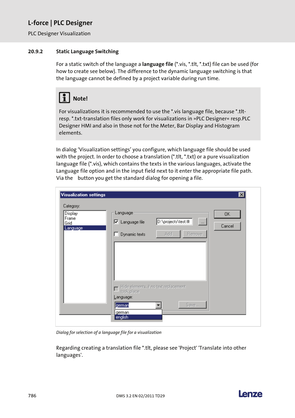 Static language switching, L-force | plc designer | Lenze PLC Designer PLC Designer (R2-x) User Manual | Page 788 / 844