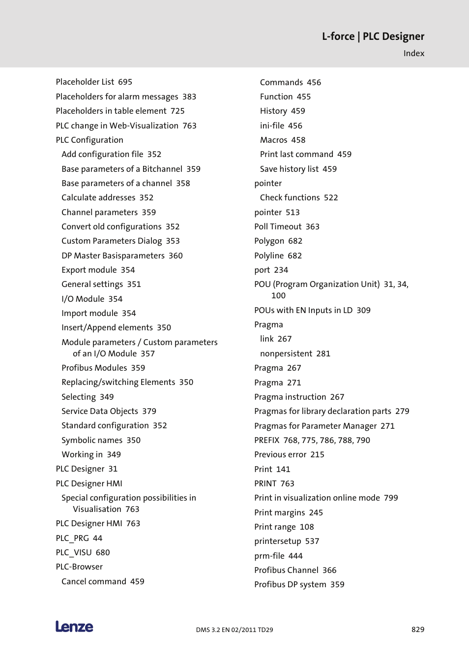 L-force | plc designer | Lenze PLC Designer PLC Designer (R2-x) User Manual | Page 831 / 844