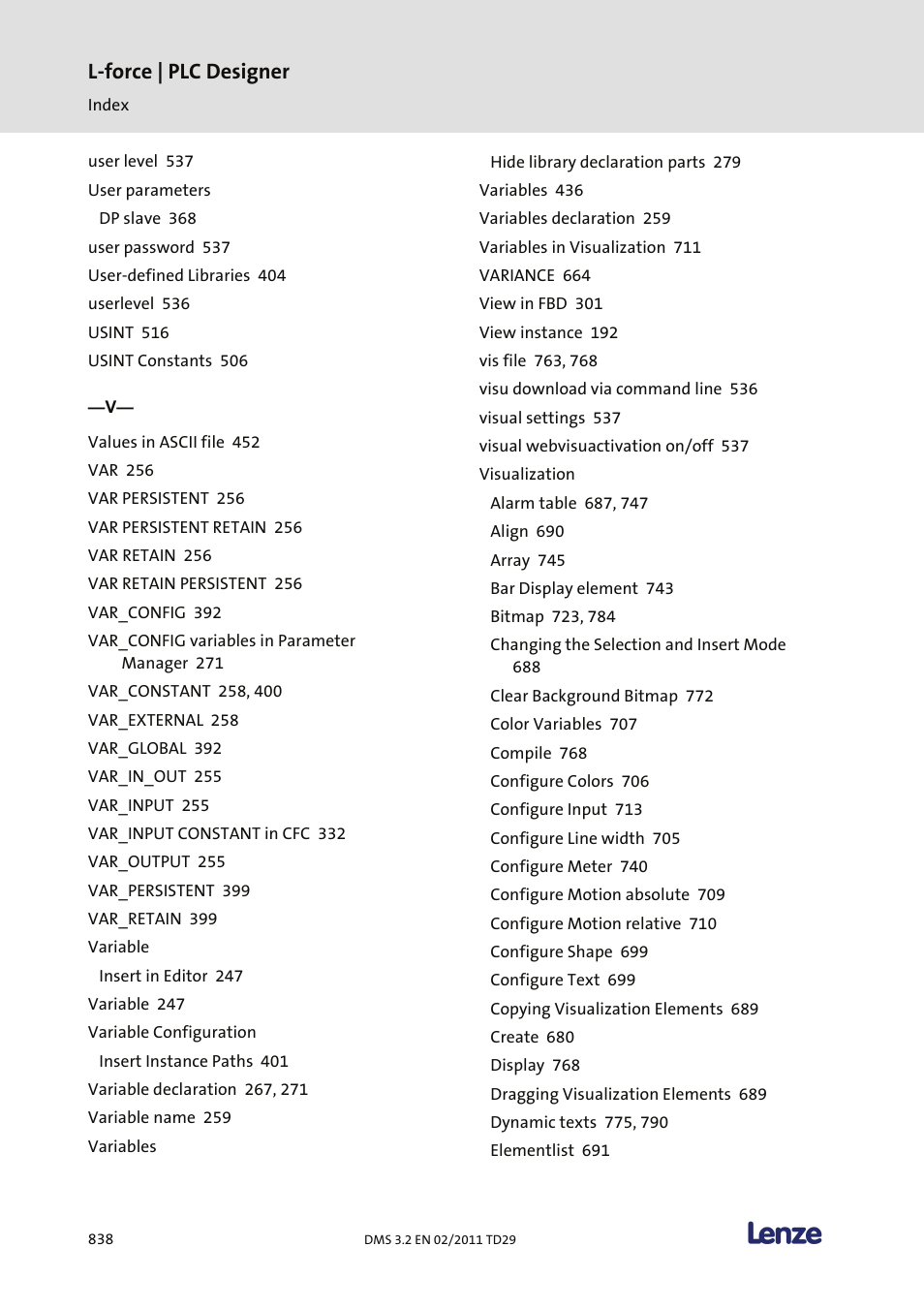 L-force | plc designer | Lenze PLC Designer PLC Designer (R2-x) User Manual | Page 840 / 844