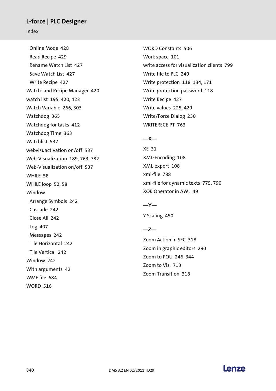 L-force | plc designer | Lenze PLC Designer PLC Designer (R2-x) User Manual | Page 842 / 844