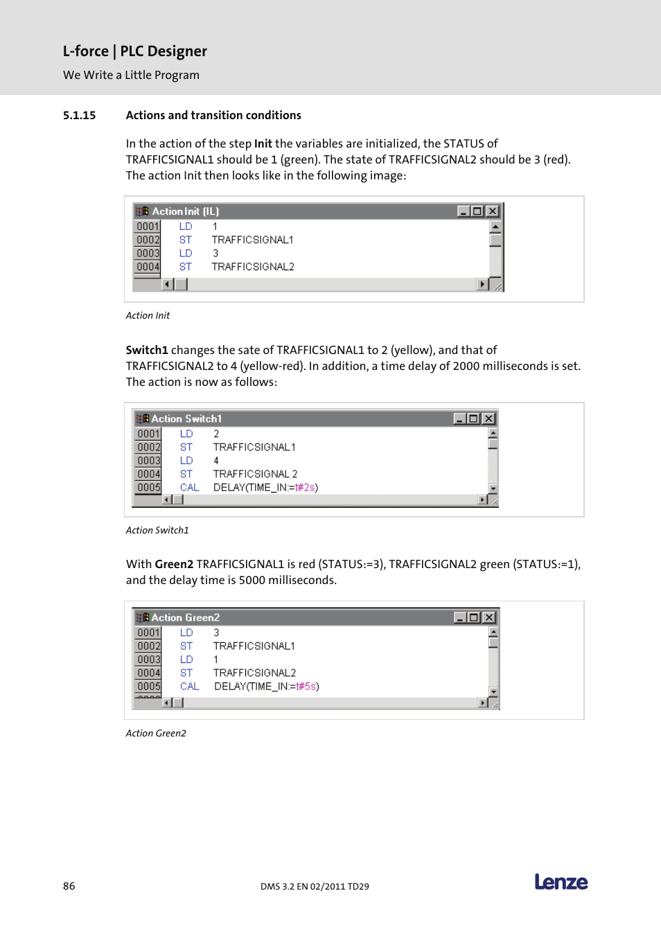 Actions and transition conditions, L-force | plc designer | Lenze PLC Designer PLC Designer (R2-x) User Manual | Page 88 / 844