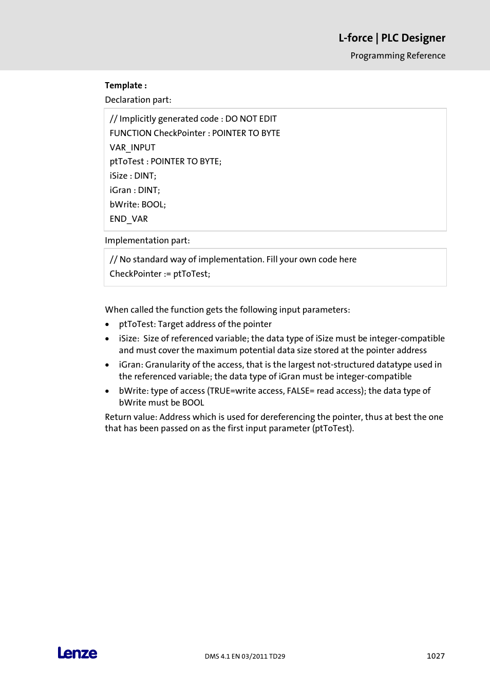 L-force | plc designer | Lenze PLC Designer PLC Designer (R3-1) User Manual | Page 1029 / 1170