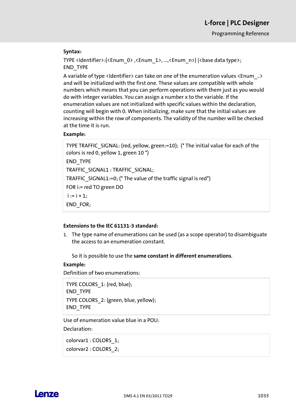 L-force | plc designer | Lenze PLC Designer PLC Designer (R3-1) User Manual | Page 1035 / 1170