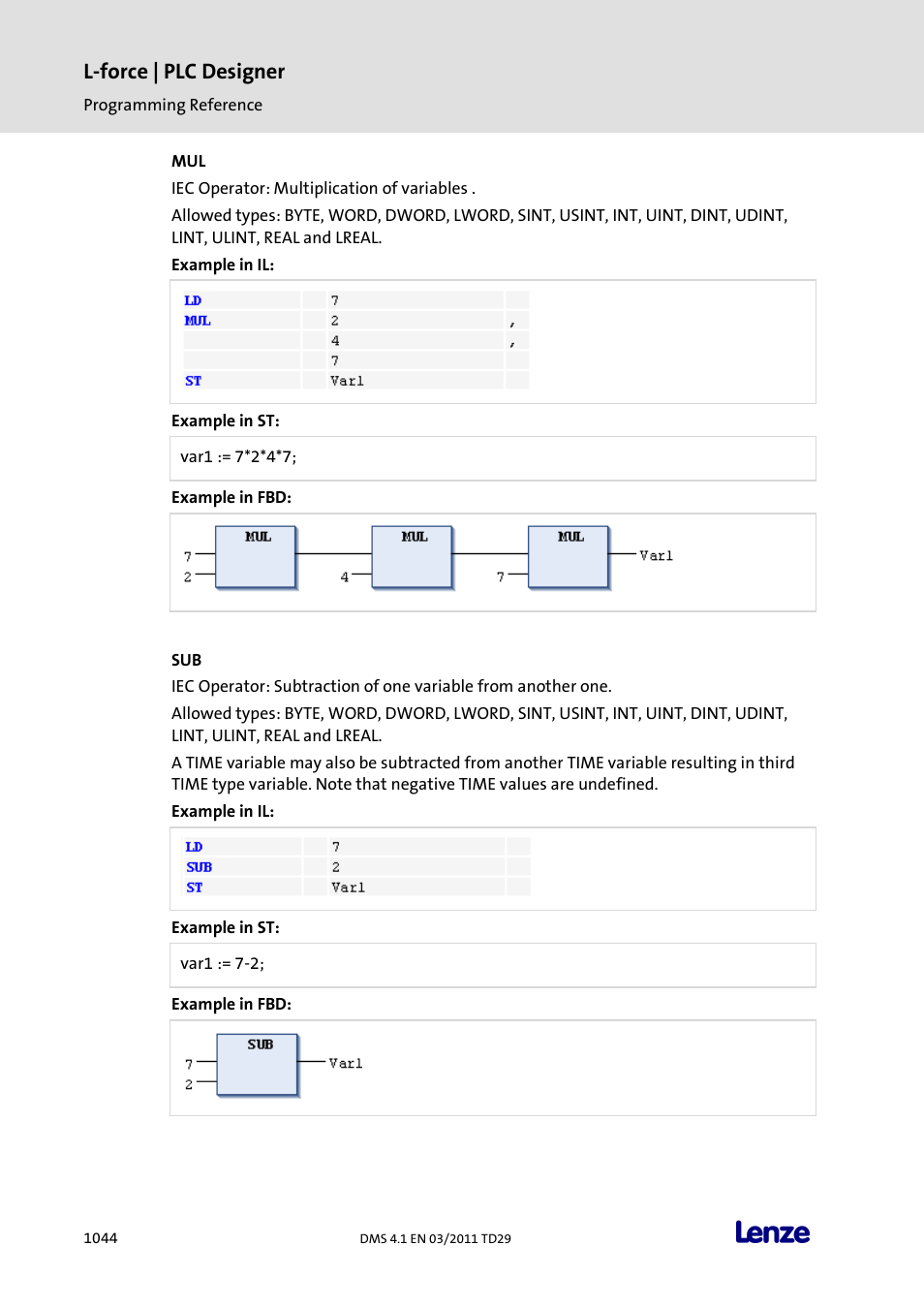 L-force | plc designer | Lenze PLC Designer PLC Designer (R3-1) User Manual | Page 1046 / 1170