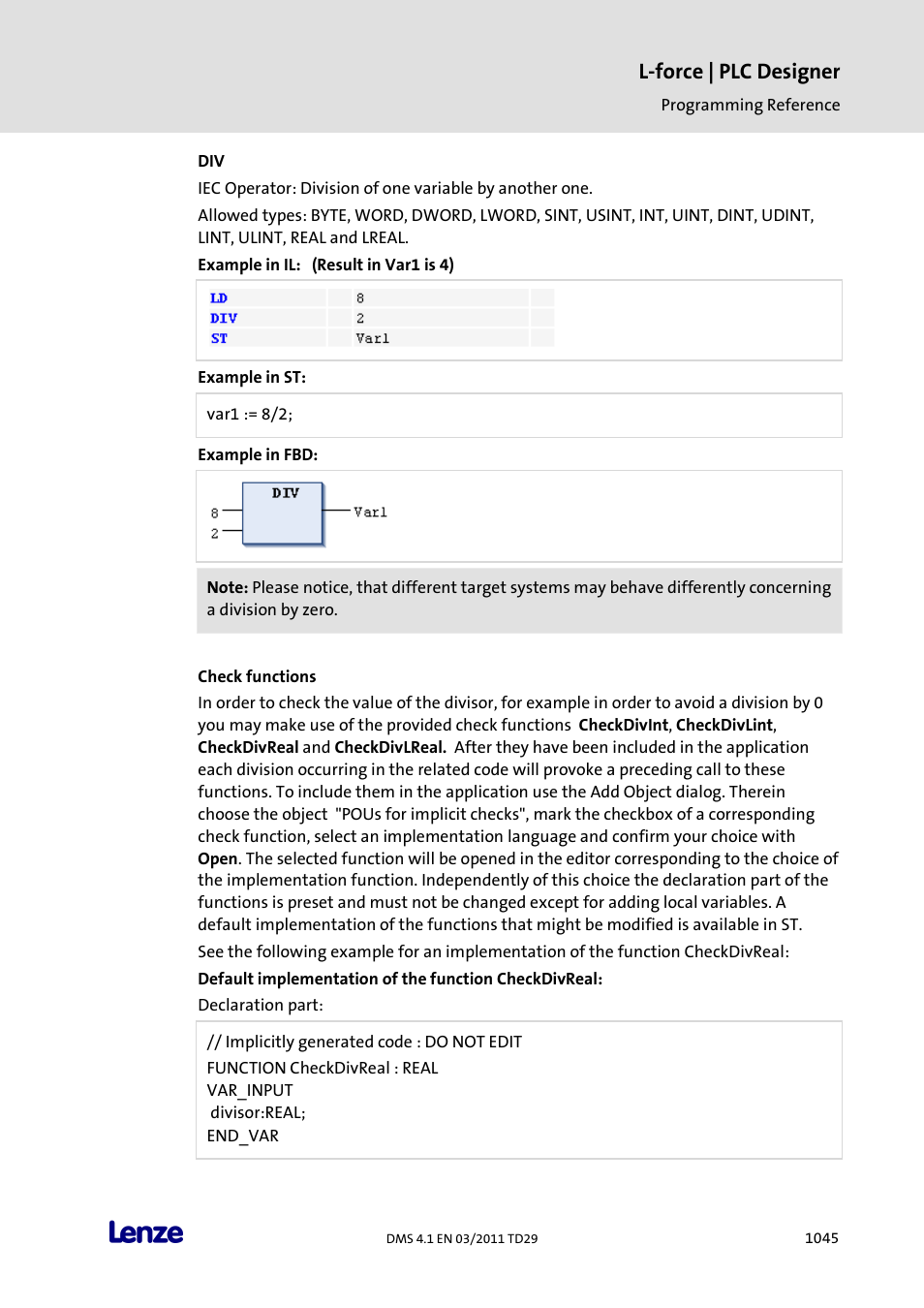 L-force | plc designer | Lenze PLC Designer PLC Designer (R3-1) User Manual | Page 1047 / 1170