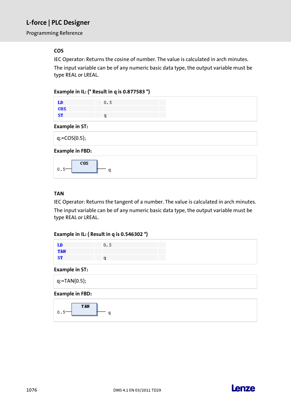 L-force | plc designer | Lenze PLC Designer PLC Designer (R3-1) User Manual | Page 1078 / 1170