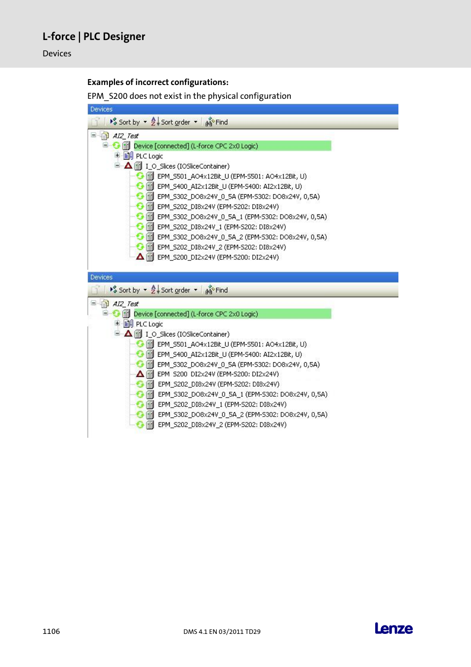 Examples of incorrect configurations, L-force | plc designer | Lenze PLC Designer PLC Designer (R3-1) User Manual | Page 1108 / 1170