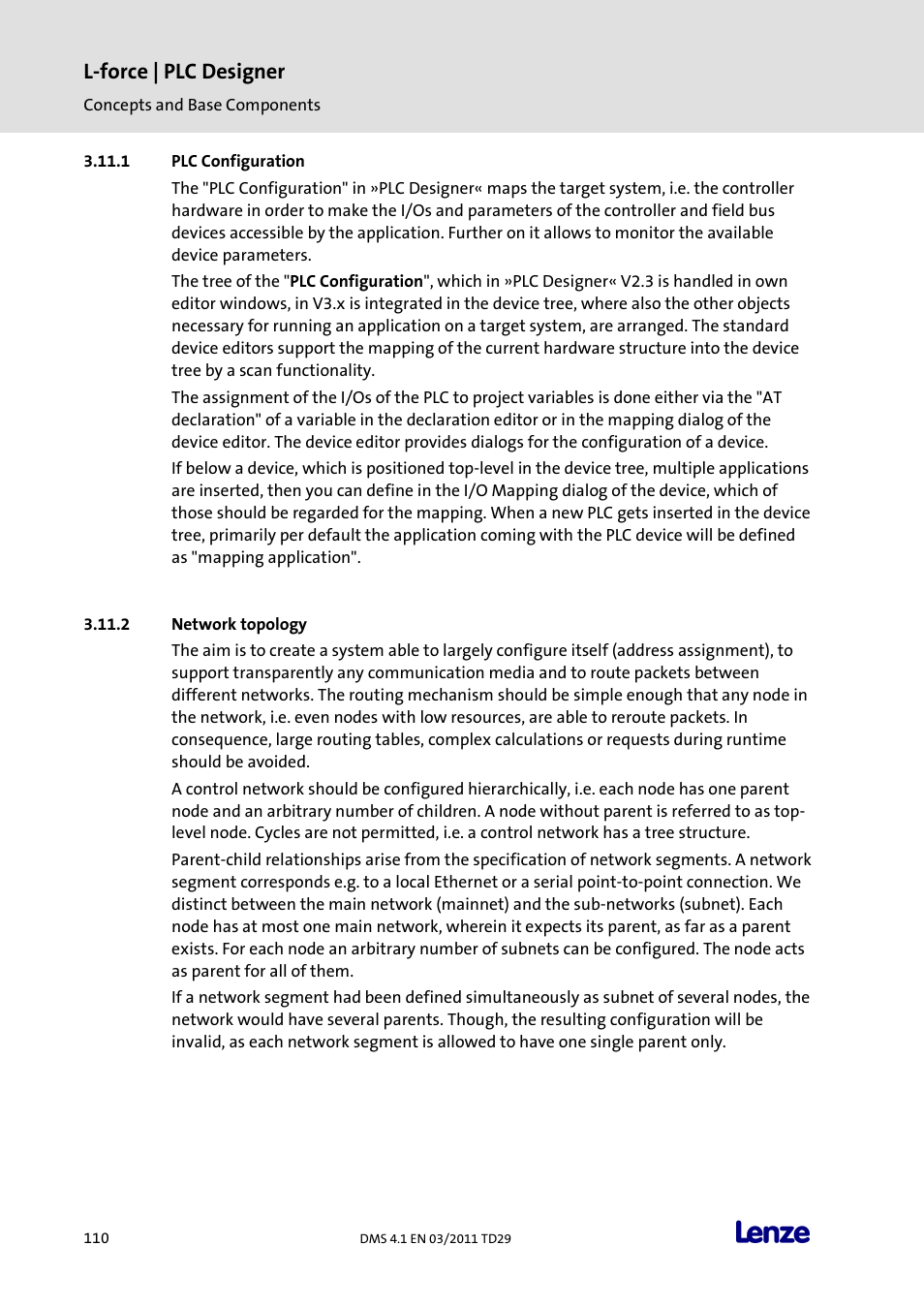 Plc configuration, Network topology, L-force | plc designer | Lenze PLC Designer PLC Designer (R3-1) User Manual | Page 112 / 1170