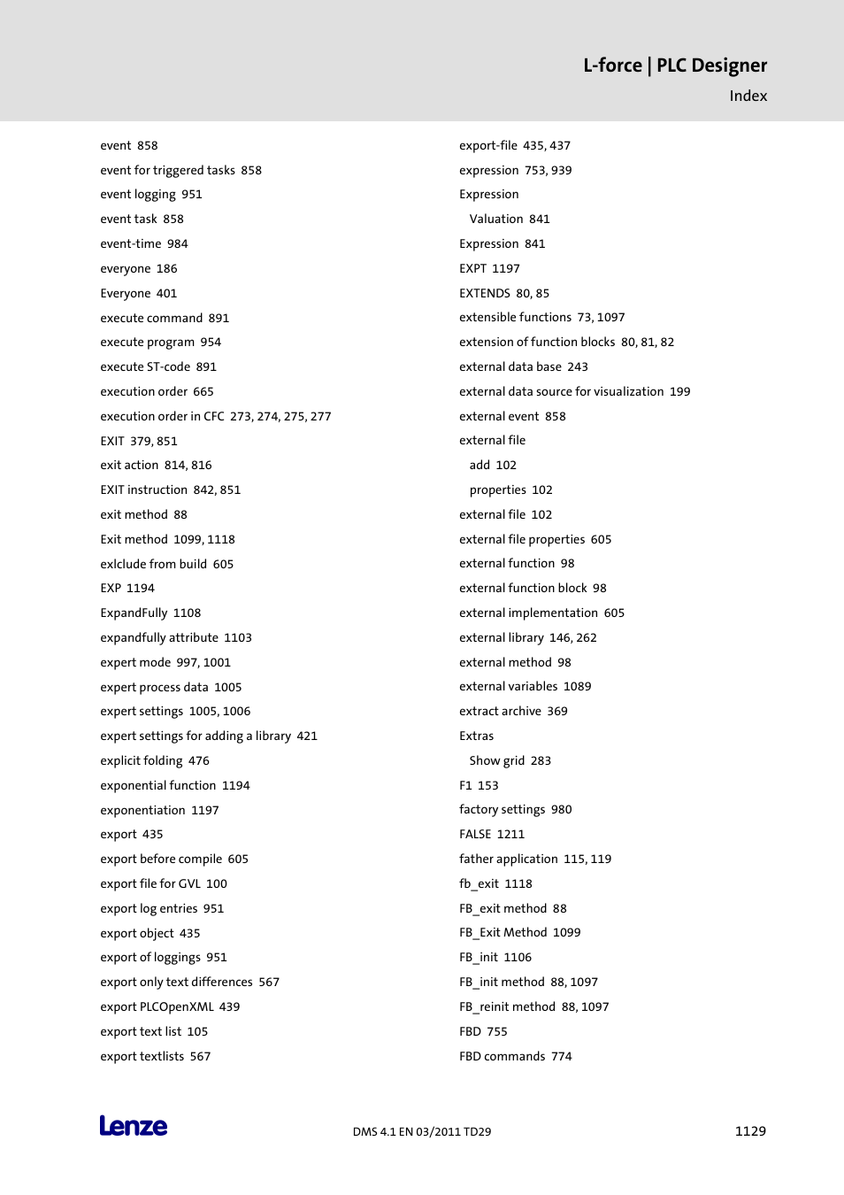 L-force | plc designer | Lenze PLC Designer PLC Designer (R3-1) User Manual | Page 1131 / 1170