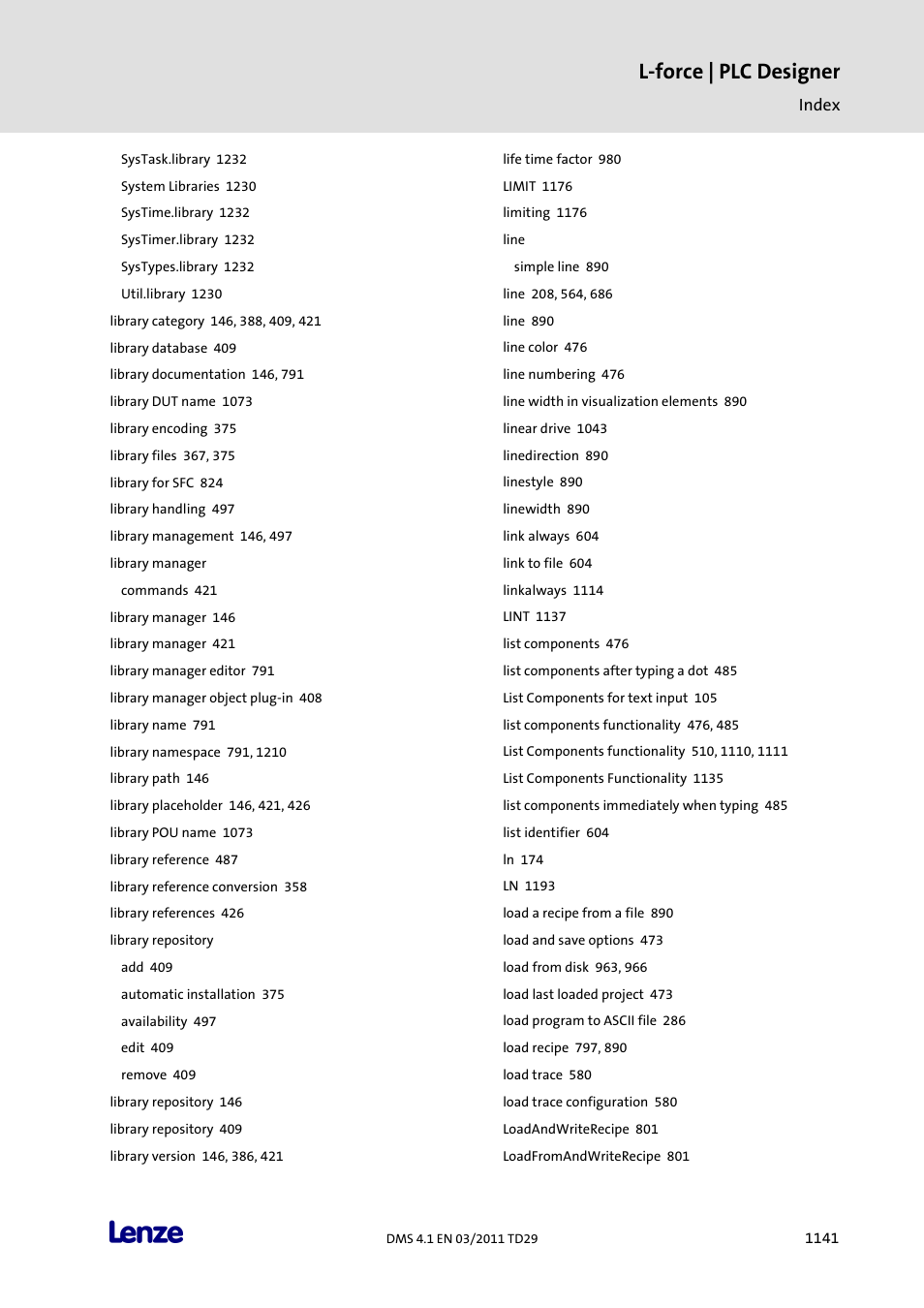 L-force | plc designer | Lenze PLC Designer PLC Designer (R3-1) User Manual | Page 1143 / 1170