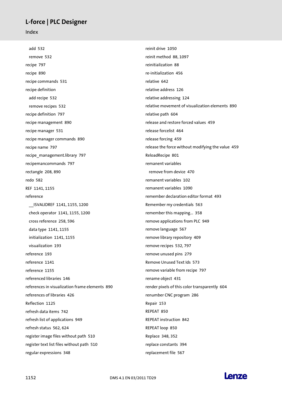 L-force | plc designer | Lenze PLC Designer PLC Designer (R3-1) User Manual | Page 1154 / 1170