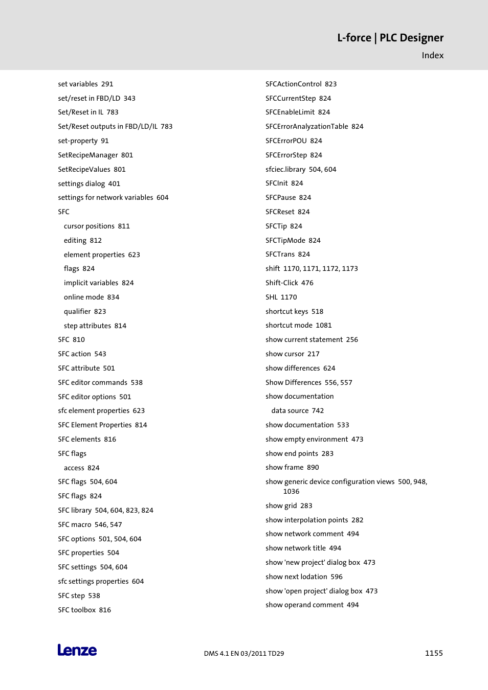 L-force | plc designer | Lenze PLC Designer PLC Designer (R3-1) User Manual | Page 1157 / 1170