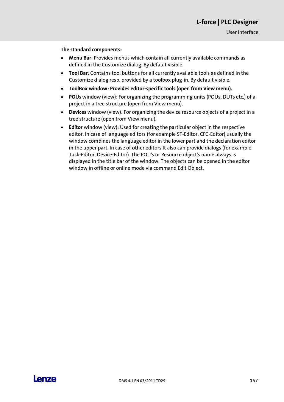 L-force | plc designer | Lenze PLC Designer PLC Designer (R3-1) User Manual | Page 159 / 1170