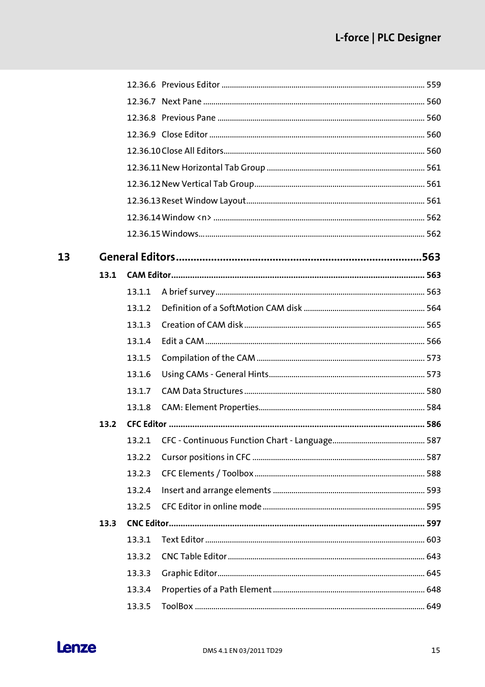 L-force | plc designer, General editors | Lenze PLC Designer PLC Designer (R3-1) User Manual | Page 17 / 1170