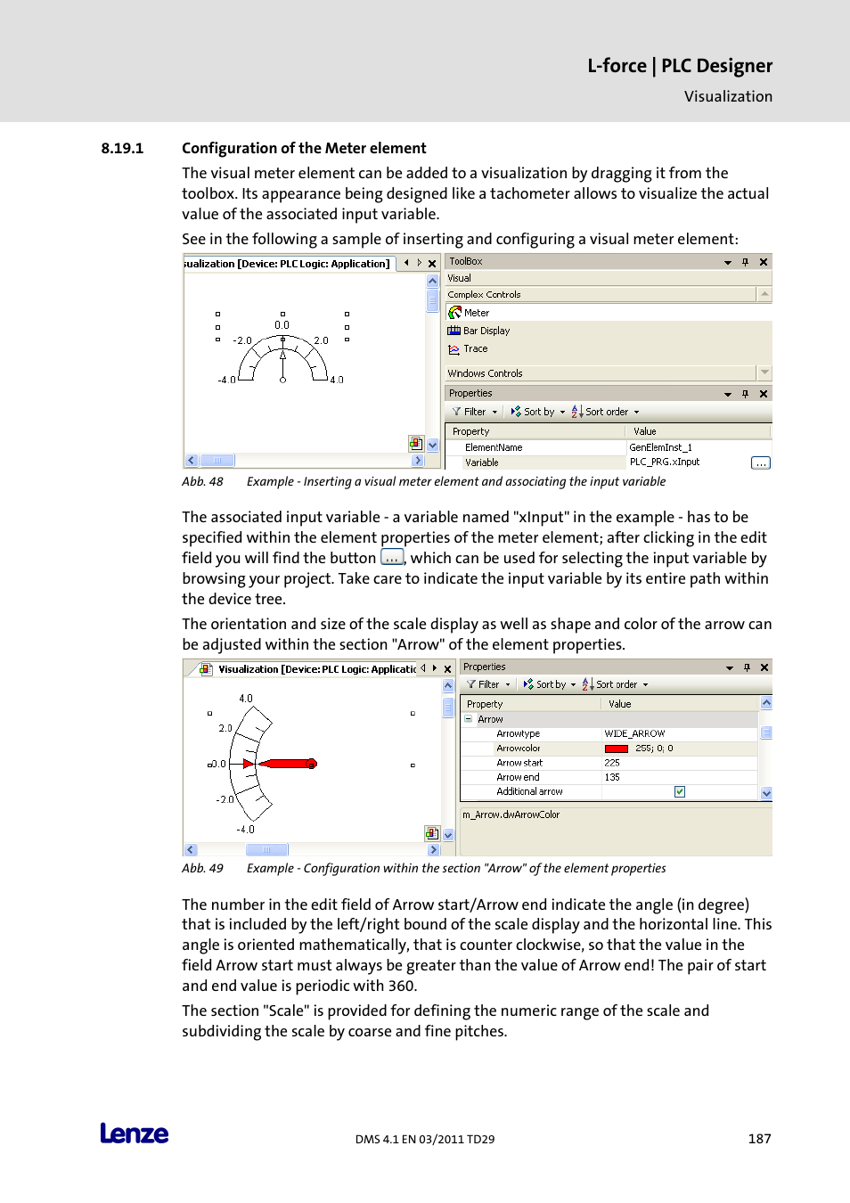Configuration of the meter element, L-force | plc designer | Lenze PLC Designer PLC Designer (R3-1) User Manual | Page 189 / 1170