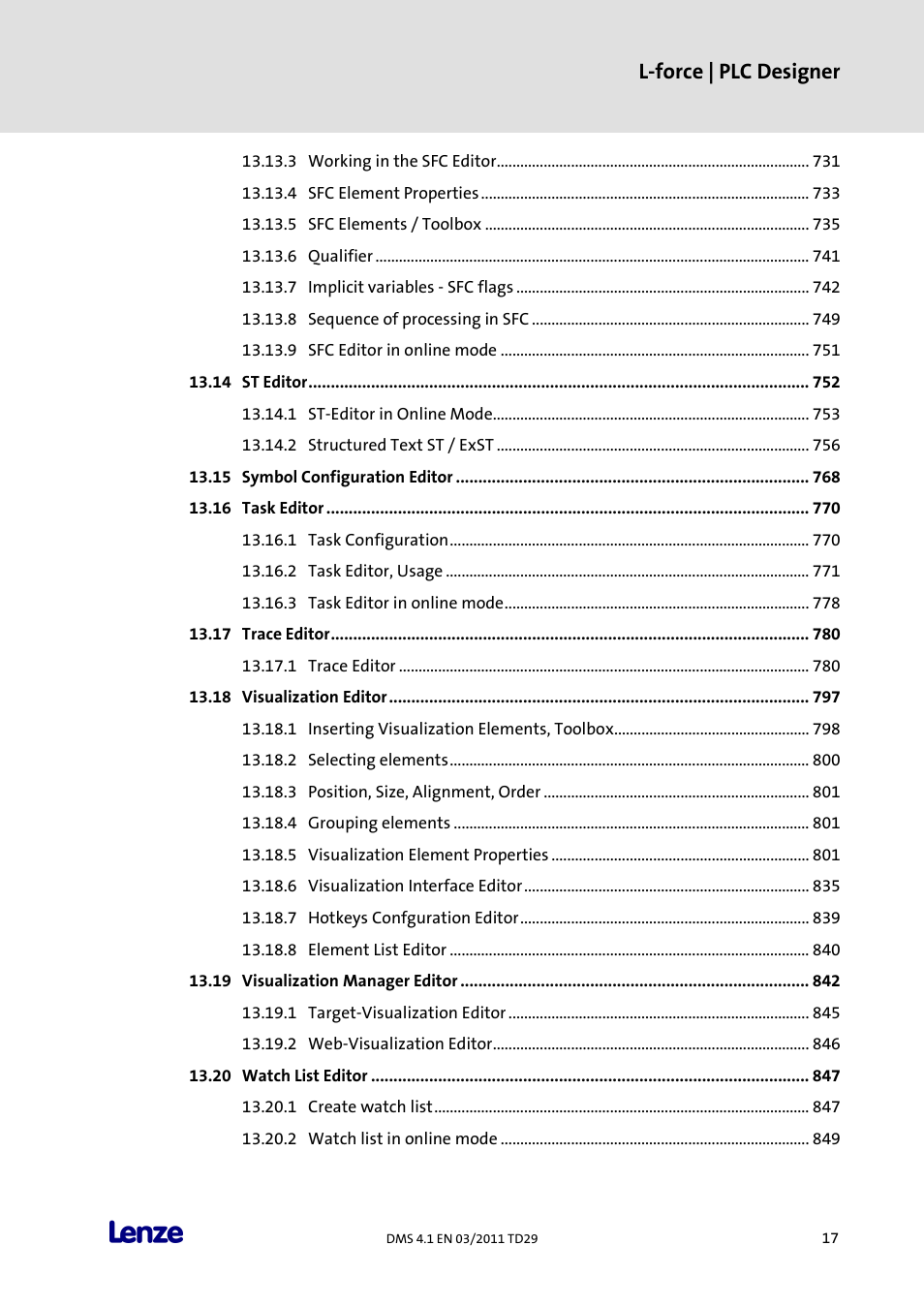 L-force | plc designer | Lenze PLC Designer PLC Designer (R3-1) User Manual | Page 19 / 1170