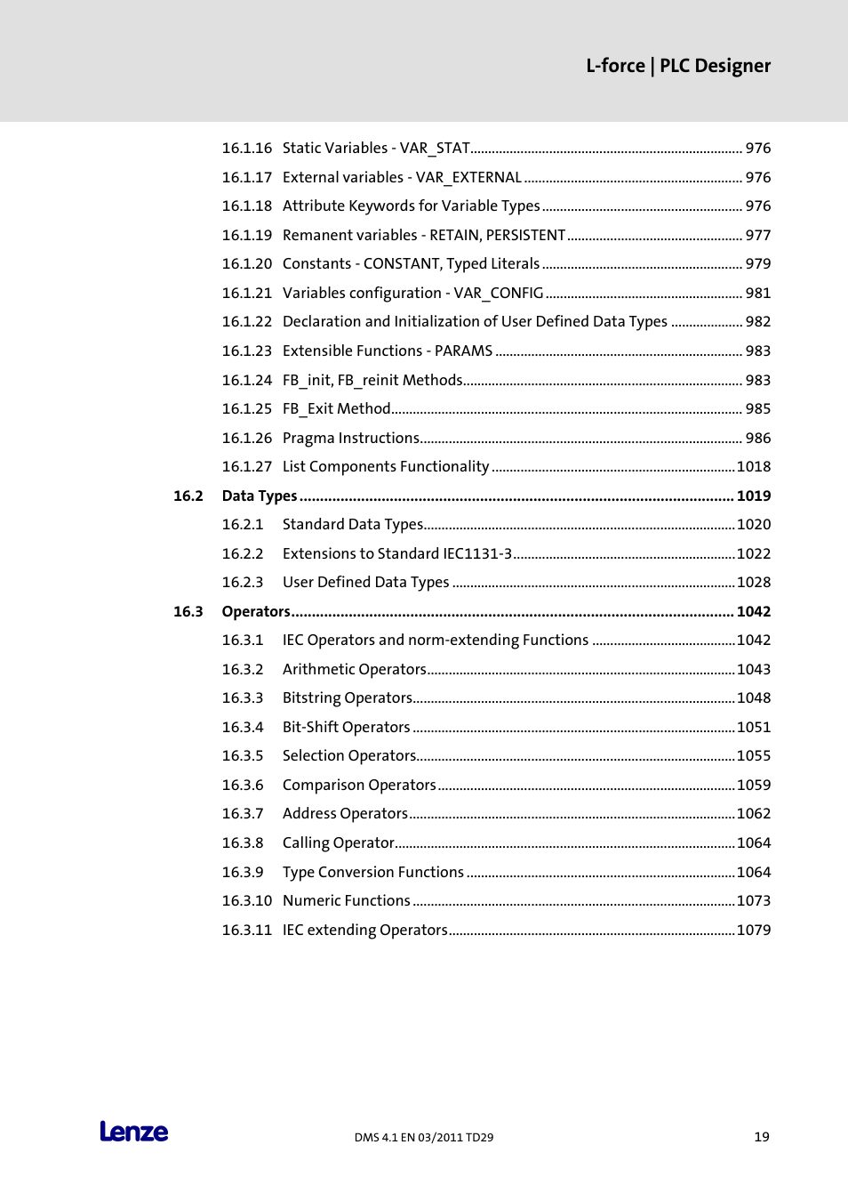 L-force | plc designer | Lenze PLC Designer PLC Designer (R3-1) User Manual | Page 21 / 1170