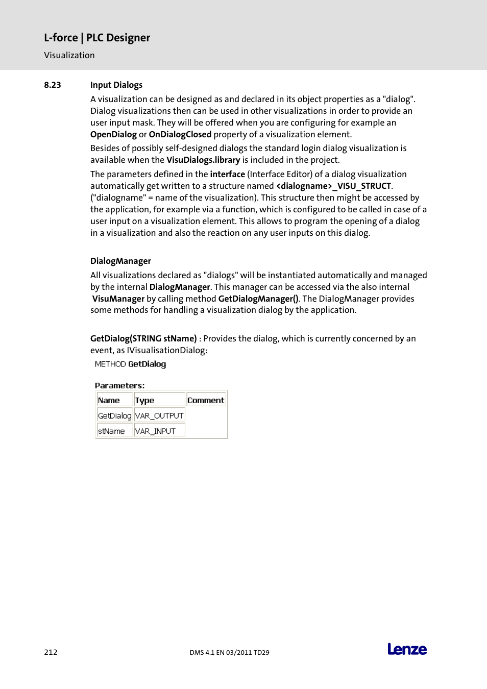 Input dialogs, L-force | plc designer | Lenze PLC Designer PLC Designer (R3-1) User Manual | Page 214 / 1170