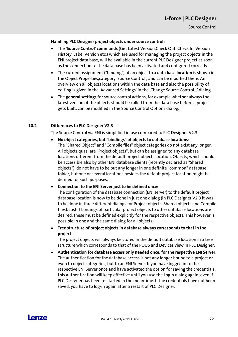 Differences to plc designer v2.3, L-force | plc designer | Lenze PLC Designer PLC Designer (R3-1) User Manual | Page 223 / 1170