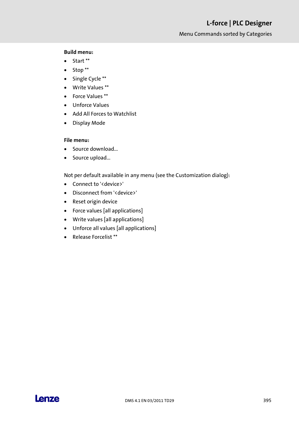 L-force | plc designer | Lenze PLC Designer PLC Designer (R3-1) User Manual | Page 397 / 1170