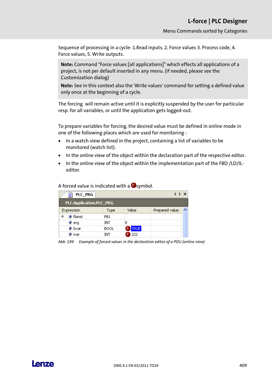 L-force | plc designer | Lenze PLC Designer PLC Designer (R3-1) User Manual | Page 411 / 1170