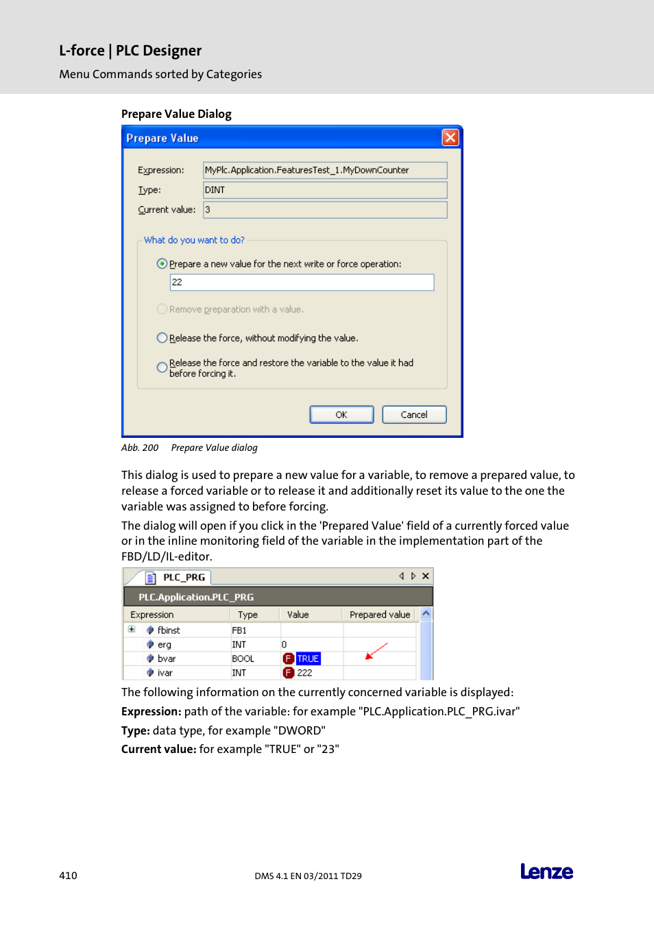 L-force | plc designer | Lenze PLC Designer PLC Designer (R3-1) User Manual | Page 412 / 1170