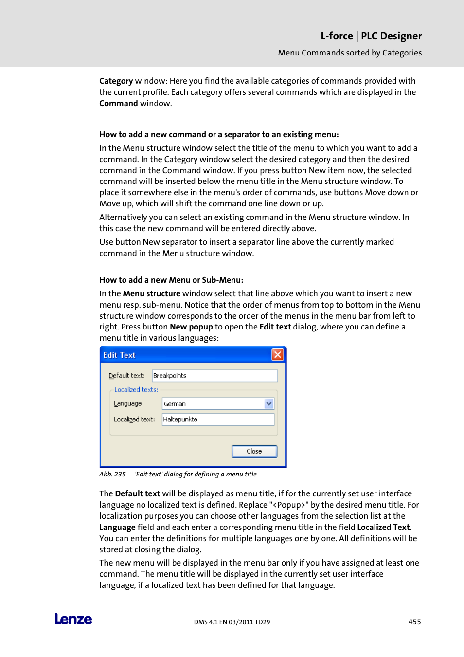 L-force | plc designer | Lenze PLC Designer PLC Designer (R3-1) User Manual | Page 457 / 1170