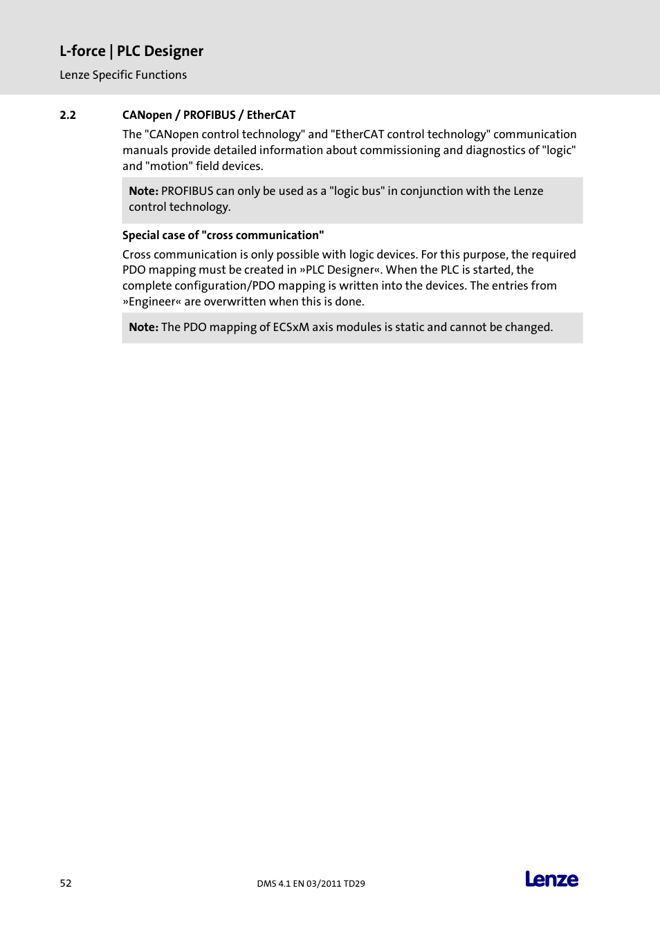 Canopen / profibus / ethercat, L-force | plc designer | Lenze PLC Designer PLC Designer (R3-1) User Manual | Page 54 / 1170