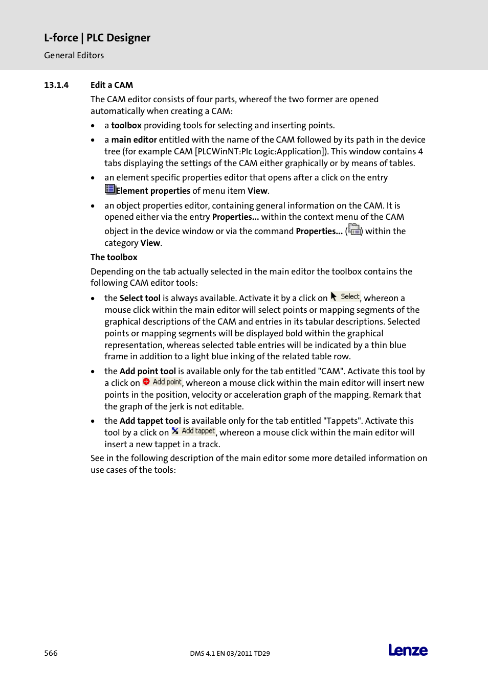 Edit a cam, L-force | plc designer | Lenze PLC Designer PLC Designer (R3-1) User Manual | Page 568 / 1170