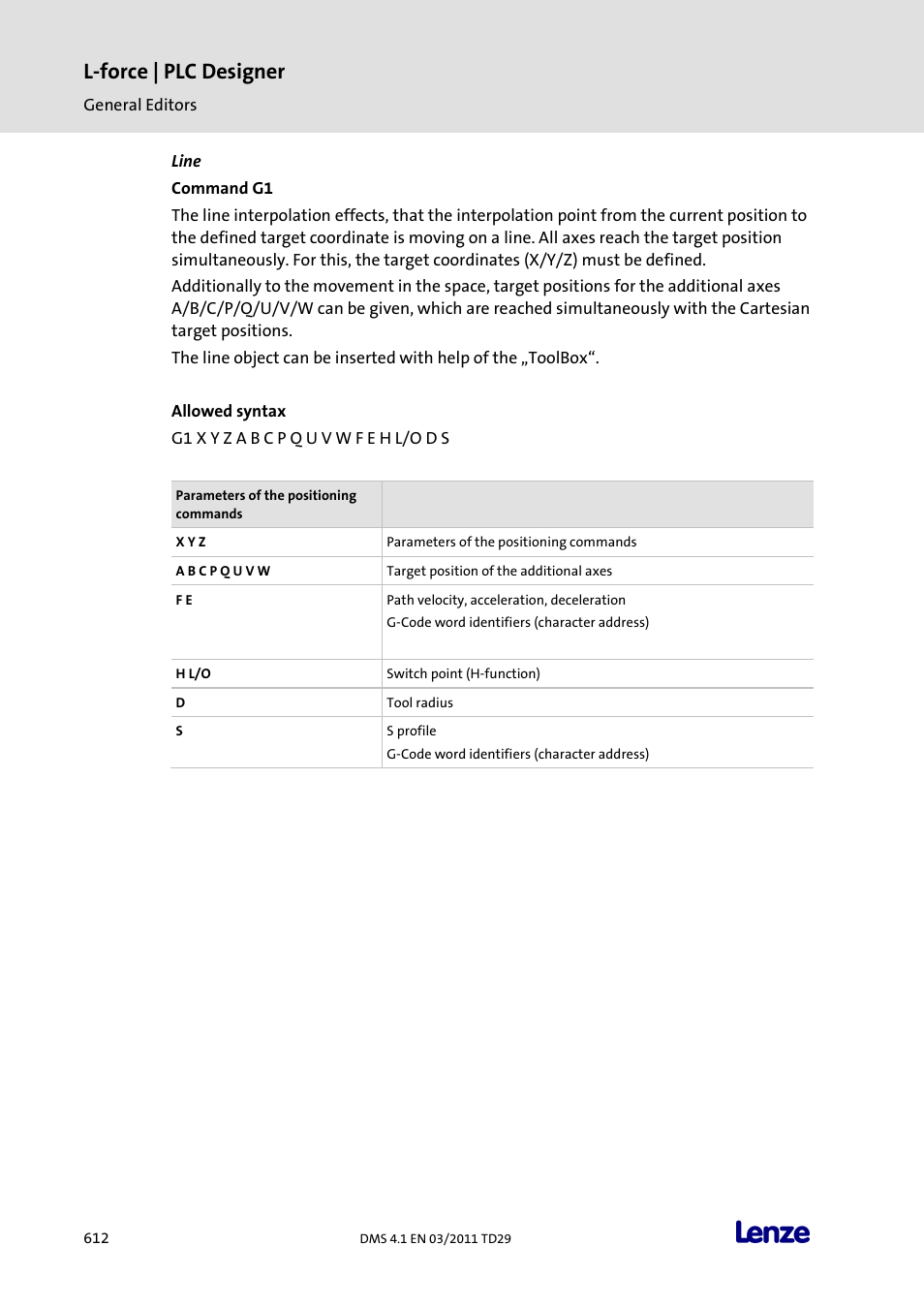 Line, L-force | plc designer | Lenze PLC Designer PLC Designer (R3-1) User Manual | Page 614 / 1170