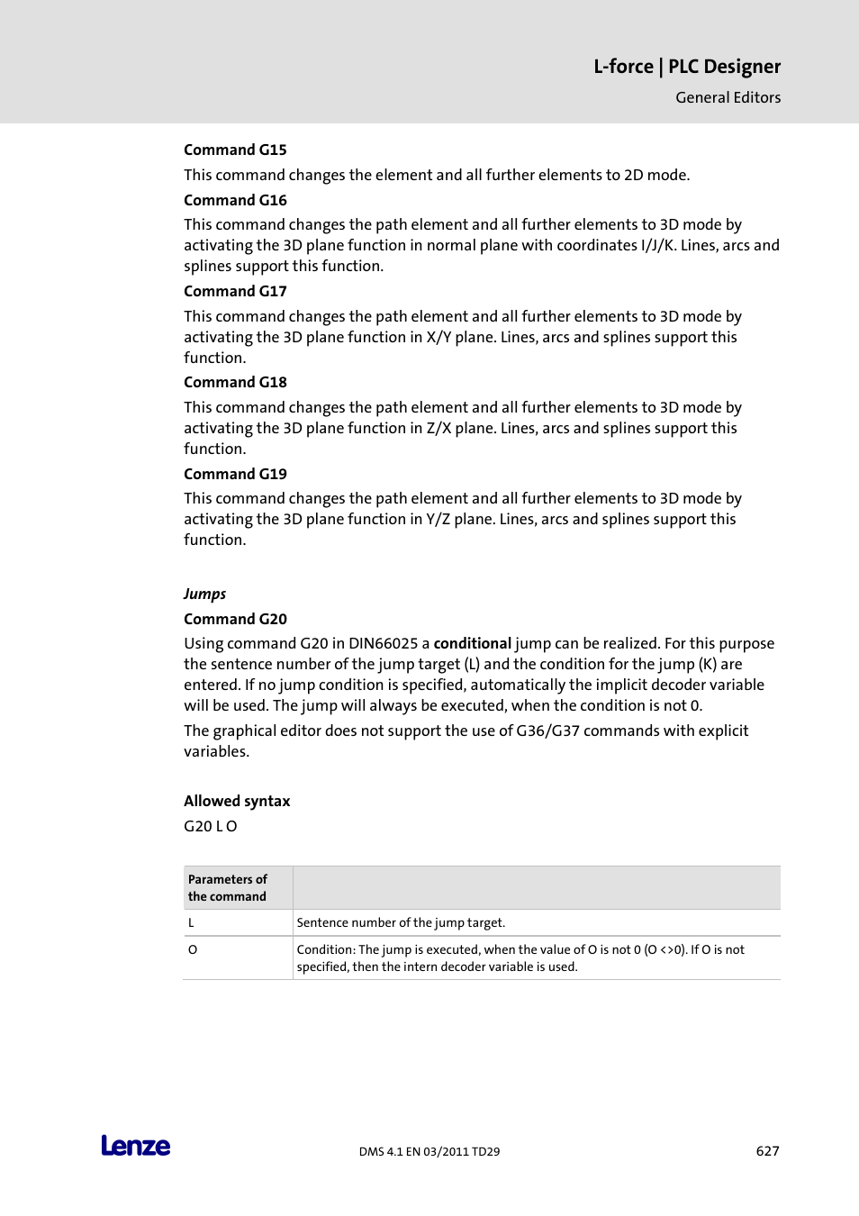 Jumps, L-force | plc designer | Lenze PLC Designer PLC Designer (R3-1) User Manual | Page 629 / 1170