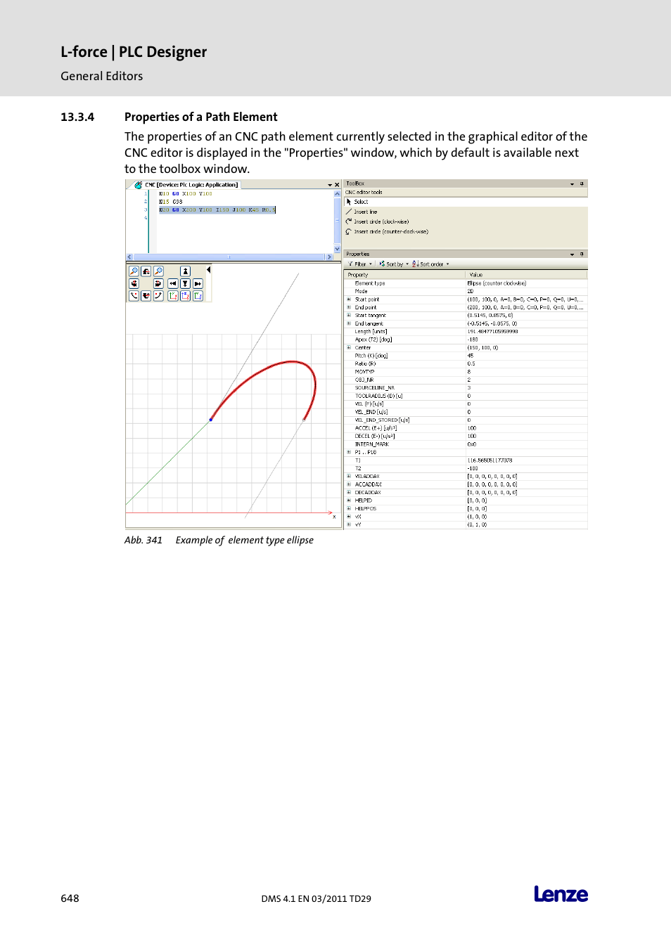 Properties of a path element, L-force | plc designer | Lenze PLC Designer PLC Designer (R3-1) User Manual | Page 650 / 1170