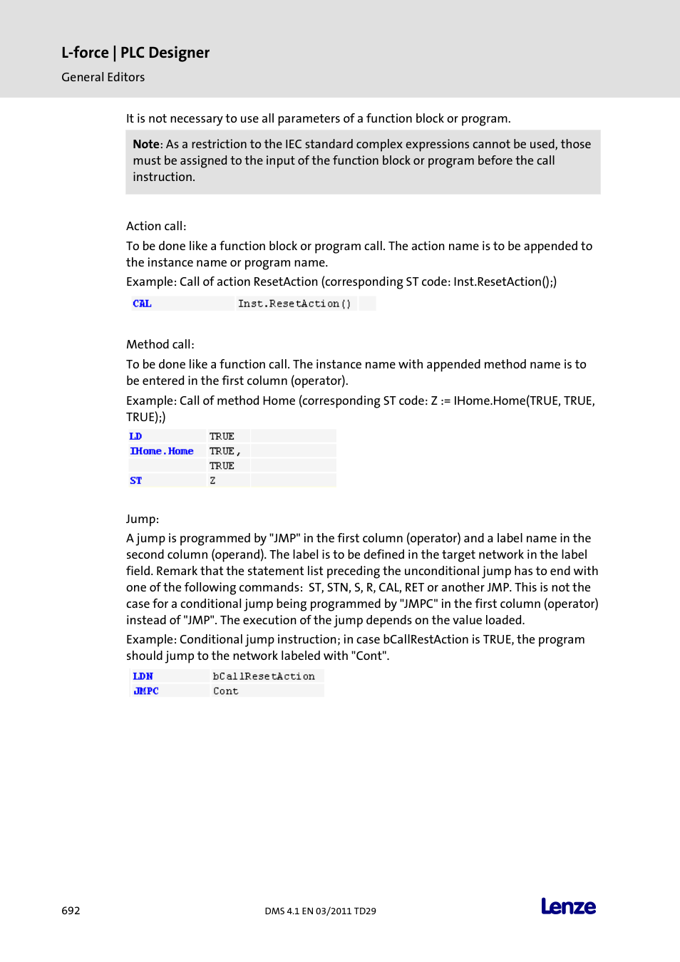 L-force | plc designer | Lenze PLC Designer PLC Designer (R3-1) User Manual | Page 694 / 1170