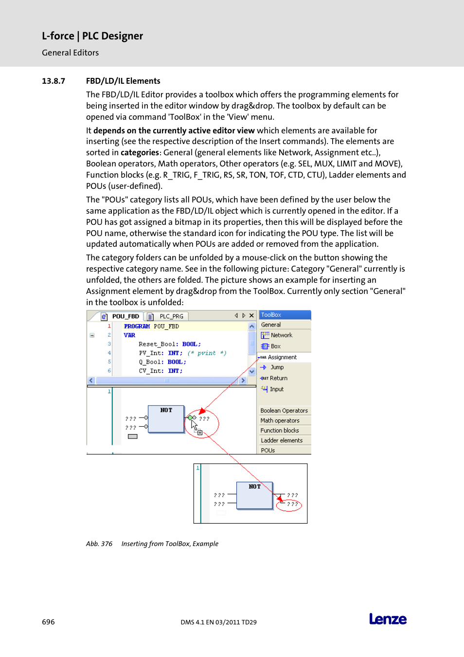 Fbd/ld/il elements, L-force | plc designer | Lenze PLC Designer PLC Designer (R3-1) User Manual | Page 698 / 1170