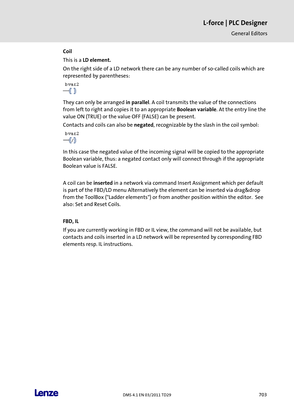 Coil, L-force | plc designer | Lenze PLC Designer PLC Designer (R3-1) User Manual | Page 705 / 1170